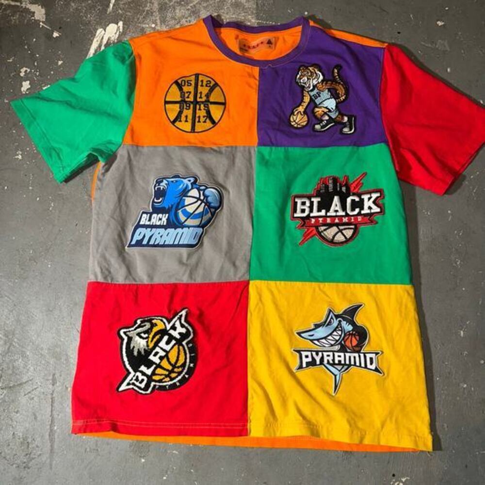LIKE NEW MEN SHORT SLEEVE (BLACK PYRAMID) SHIRT SIZE XL